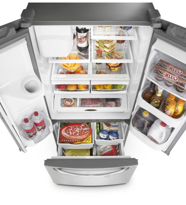 French Door Refrigerator with Beverage Chiller Compartment For Sale