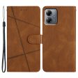 For Motorola Moto G14 4G Stand Wallet Phone Leather Case Crazy Horse Texture Imprinted Lines Cover For Cheap